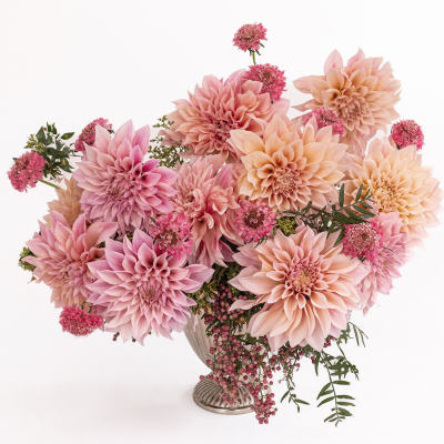 Peach and Pink Dahlia Arrangement